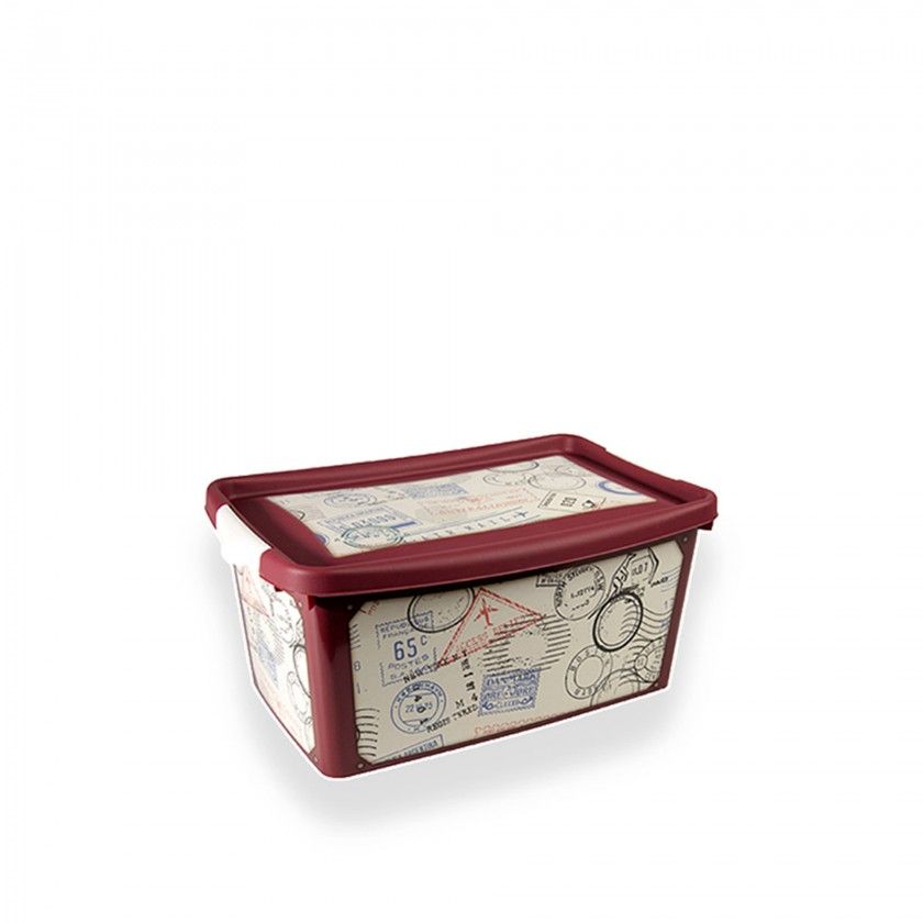 Caixa Arrumos Plstico Selos Multicor 4L 29X19X13cm