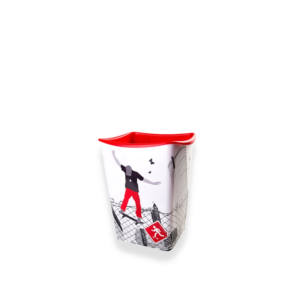 Papeleira Pl�stico Paisagem 15l Multicor 10X11X14cm