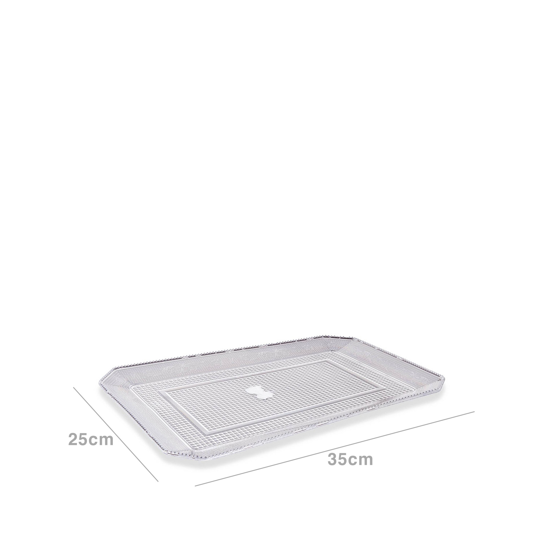 Bandeja Plástico Luxe Retangular Incolor 35X25X1.8cm