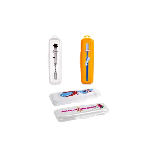 Caixa Porta L�pis Pl�stico Incolor 23X7X4cm - Image product