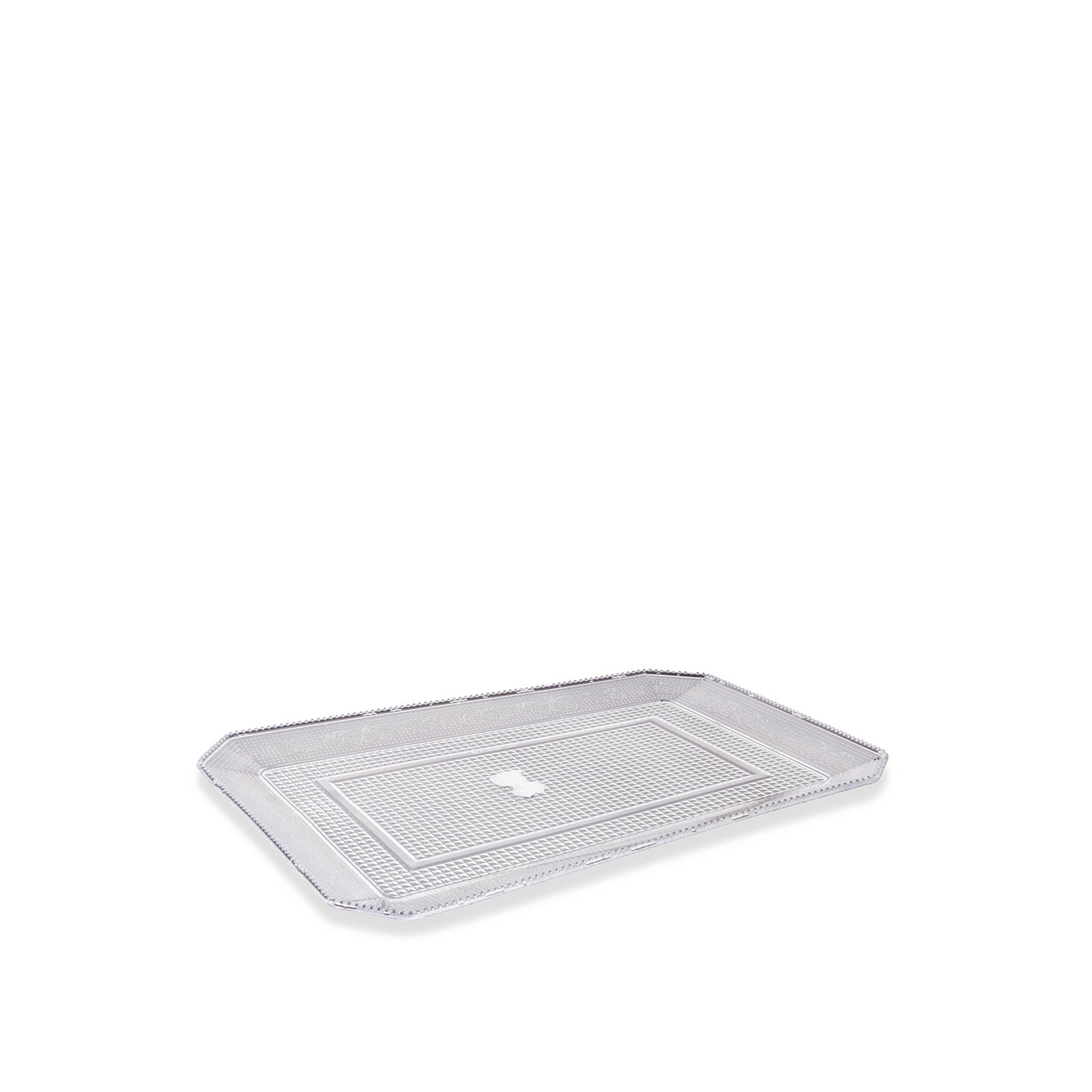 Bandeja Plástico Luxe Retangular Incolor 35X25X1.8cm