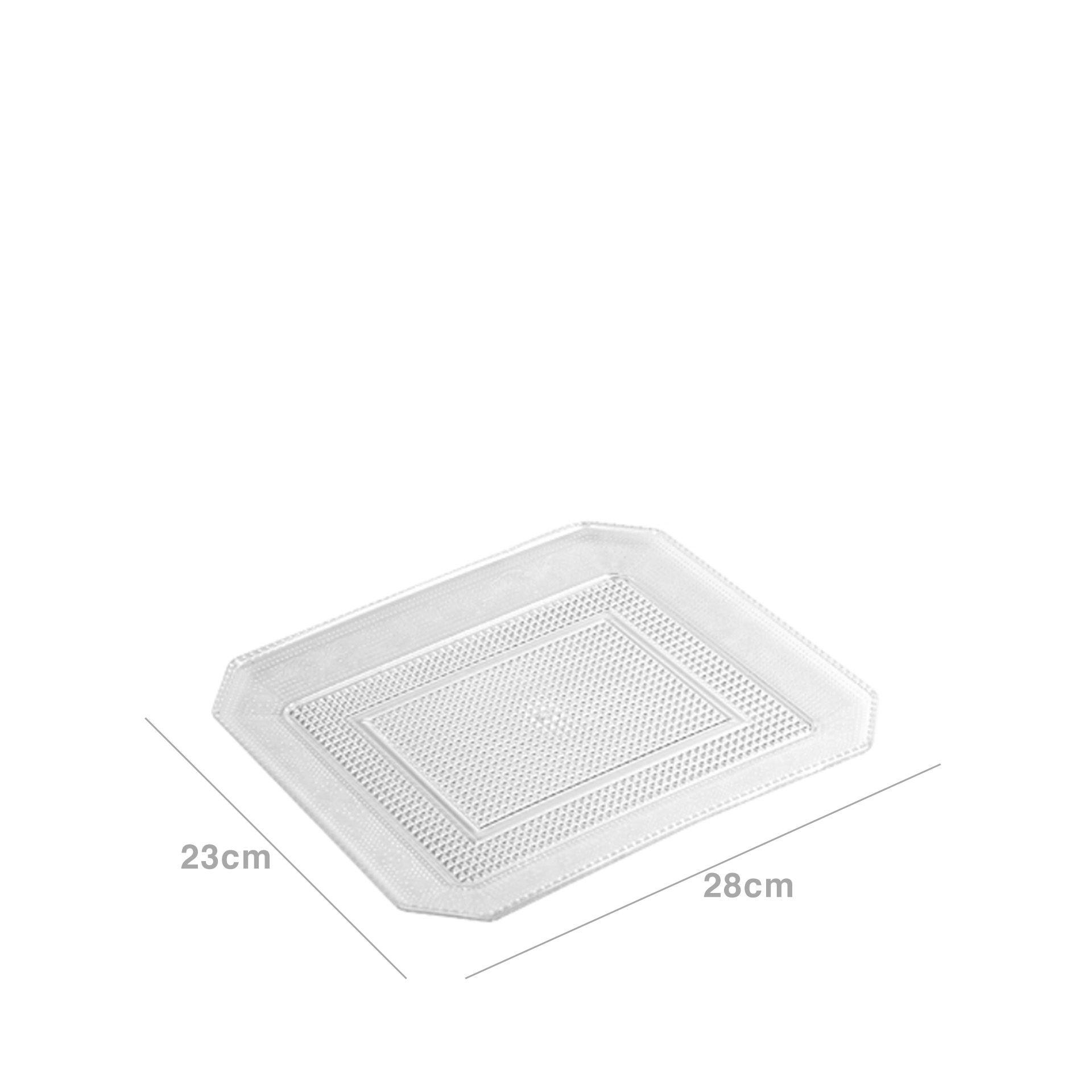 Bandeja Plástica Luxe Retangular Incolor 28X23X1.7cm