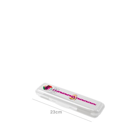 Caixa Porta Lápis Plástico Incolor 23X7X4cm - Image product
