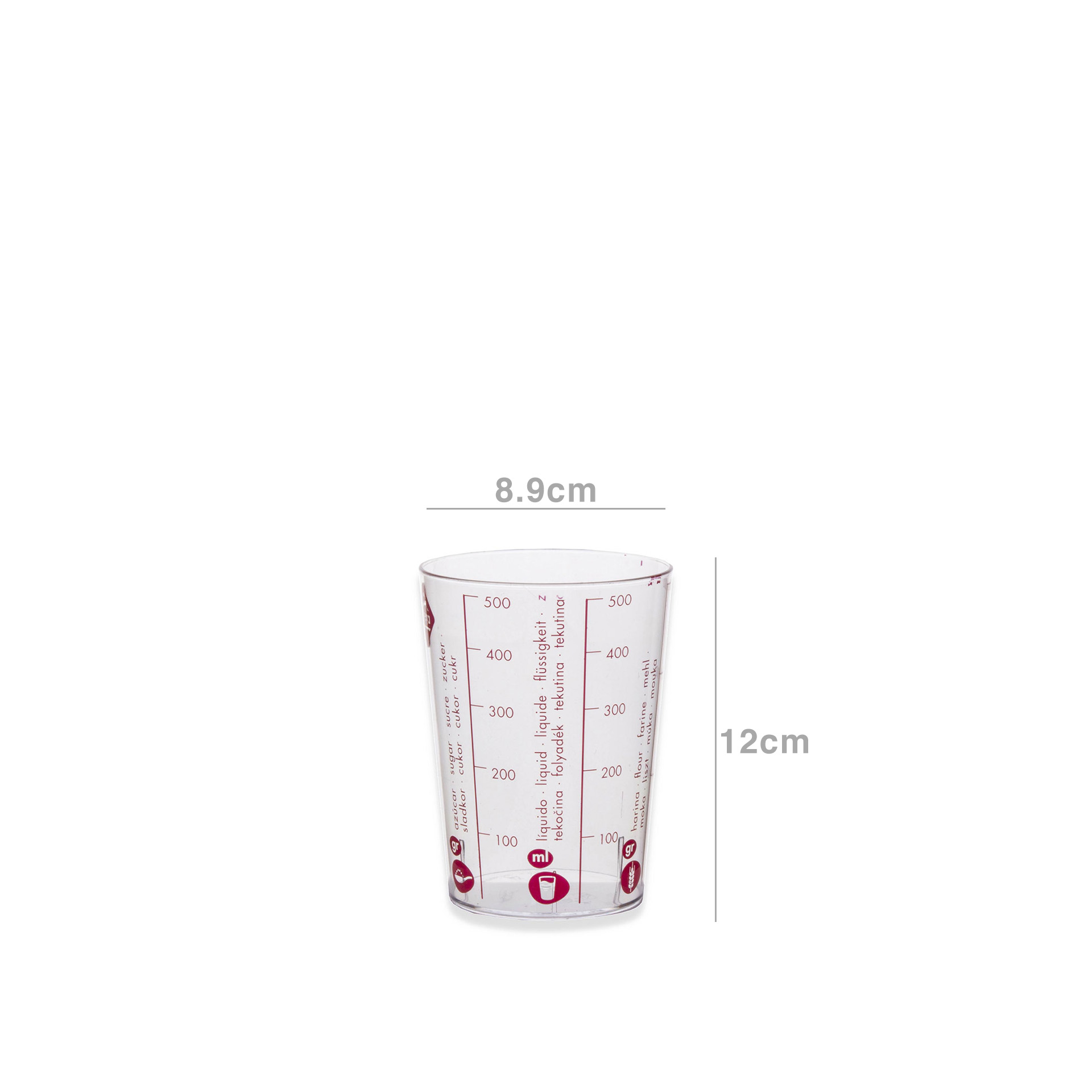 Copo Medidor Plástico Jovi Luxe Redondo 500ml 8.9X12cm