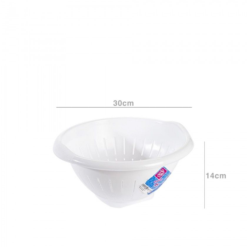 Escorredor Legumes Plástico Branco 30X14cm Escorredor Legumes Plástico Branco 30X14cm