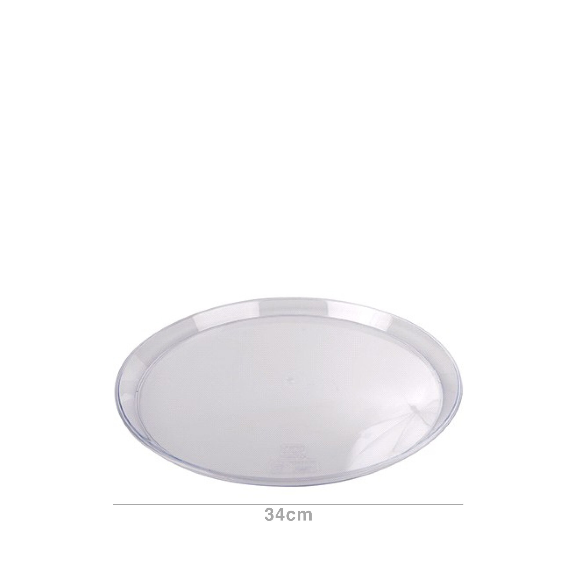 Bandeja Plástica Luxe Redondo Incolor 34X2cm