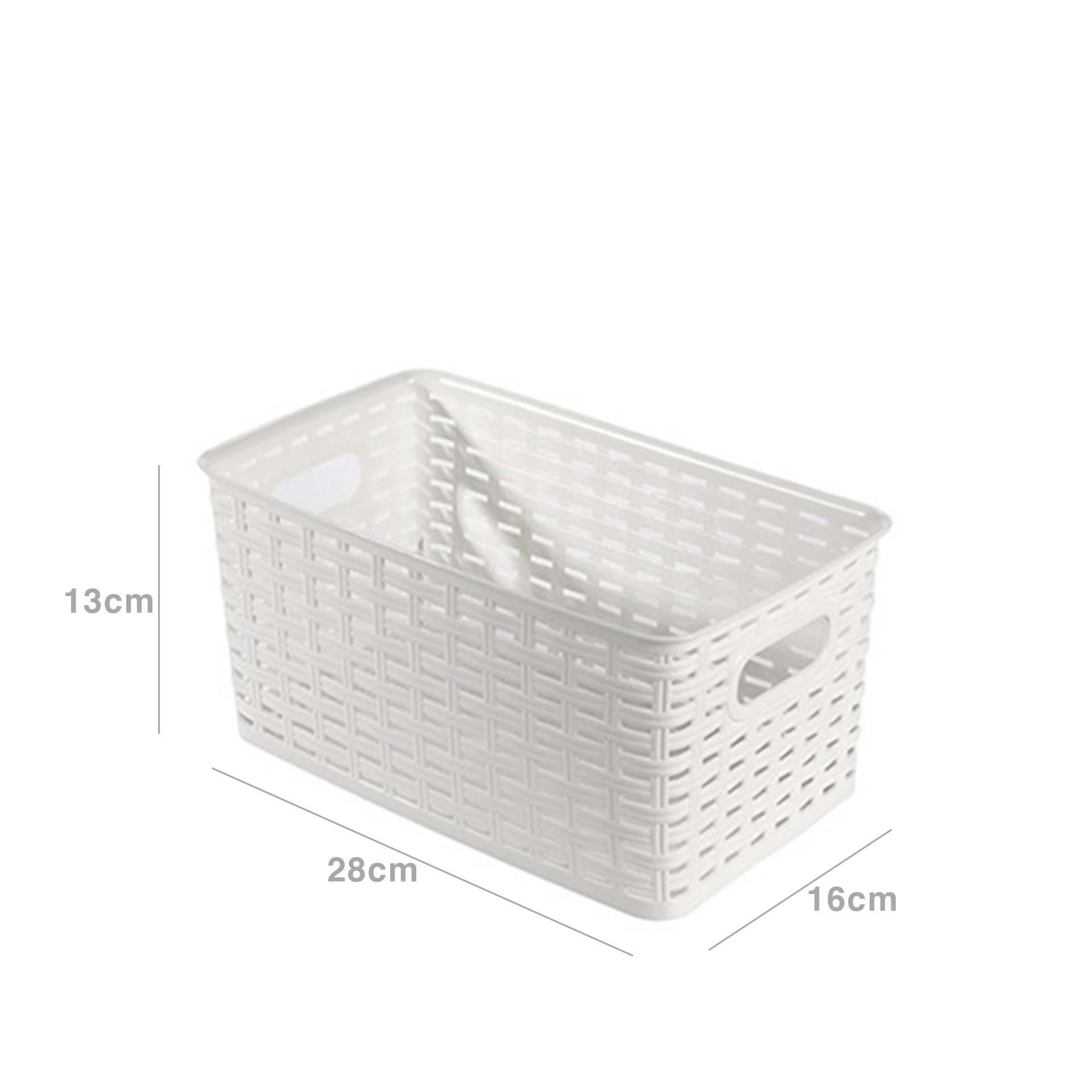 Cesto Multiusos Plástico Rattan 5l 28X16X13cm Branco