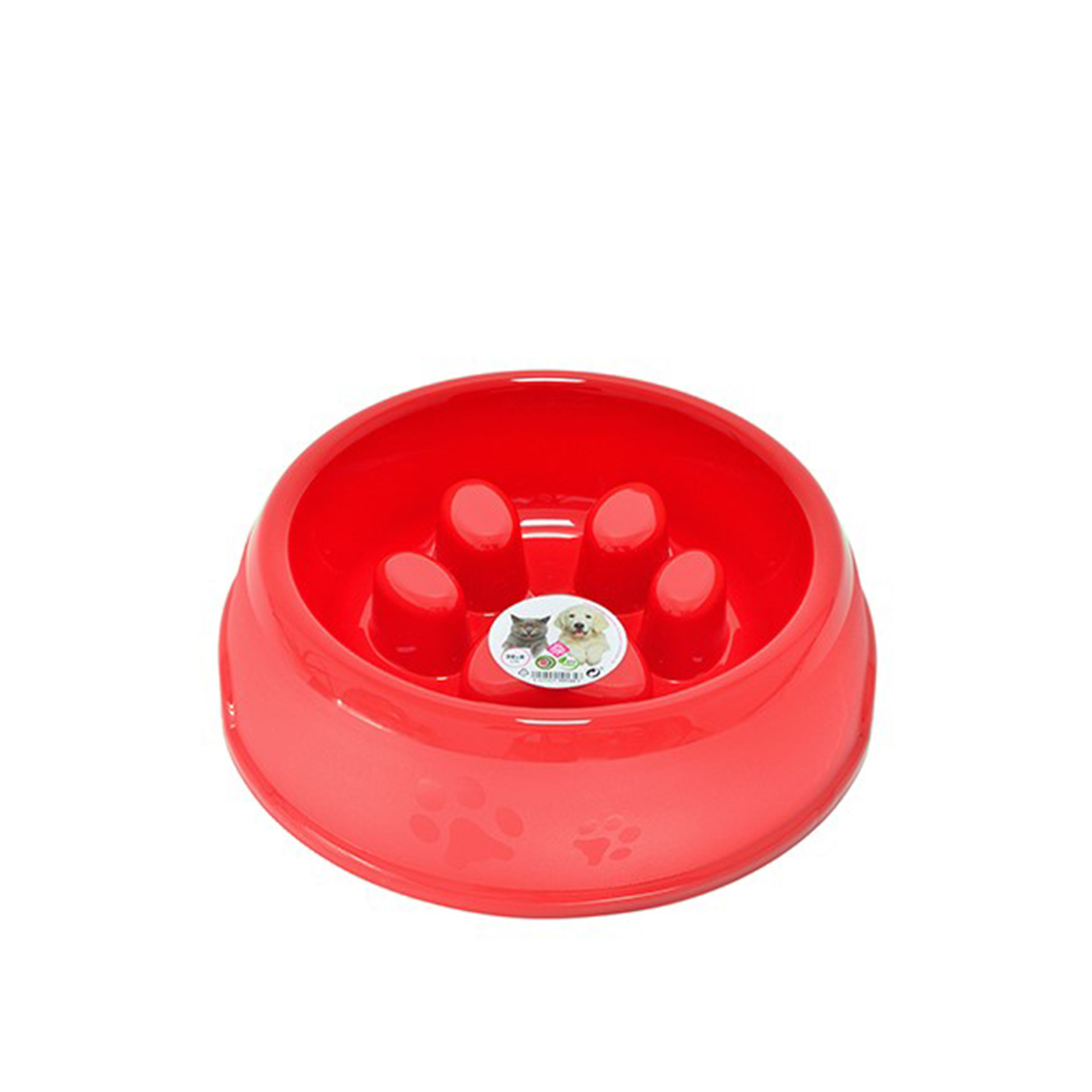 Comedouro Plástico Dogo Lento Vermelho 1.9l 28X8cm