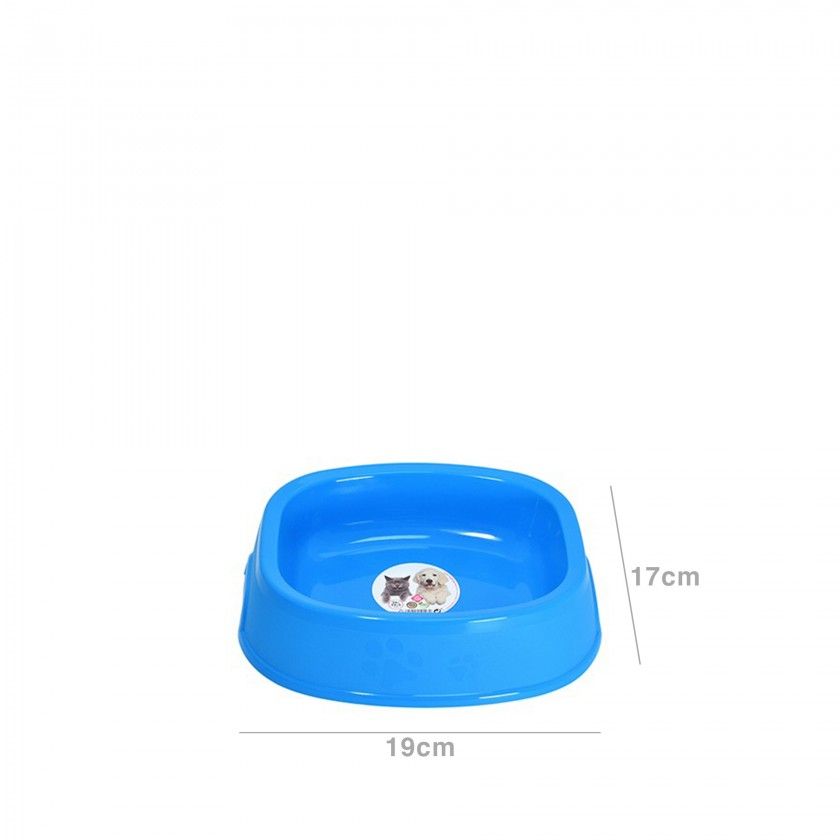 Comedouro Plstico Dogo Retangular Azul 560ml 19X17X5cm