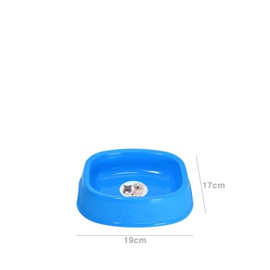 Comedouro Plástico Dogo Retangular Azul 560ml 19X17X5cm