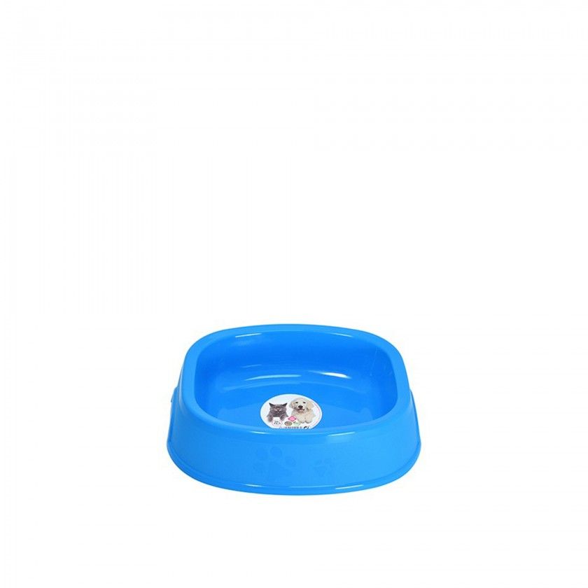 Comedouro Plstico Dogo Retangular Azul 560ml 19X17X5cm