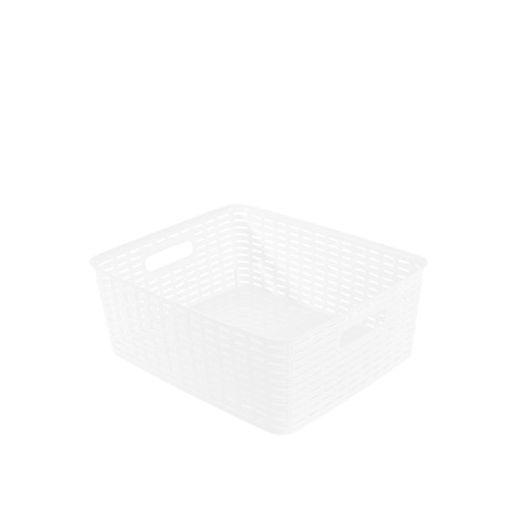 Cesto Multiusos Plástico Rattan 12l 37X30X13.4cm Branco - Image product