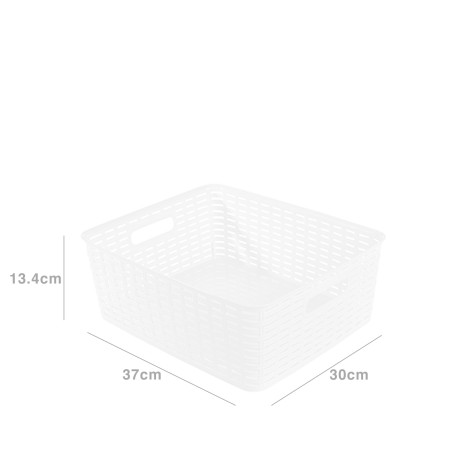 Cesto Multiusos Plástico Rattan 12l 37X30X13.4cm Branco - Image product