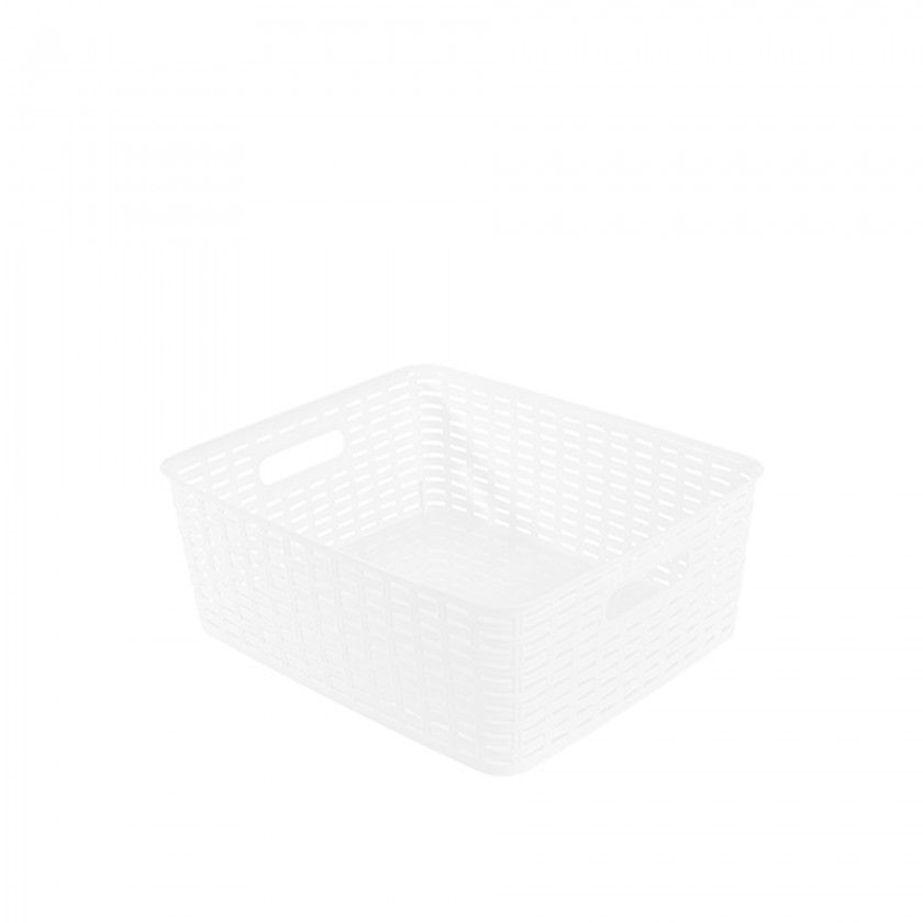 Cesto Multiusos Plstico Rattan 12l 37X30X13.4cm Branco