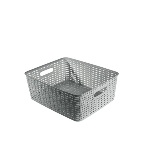Cesto Multiusos Pl�stico Rattan 12l 37X30X13.4cm Cinza - Image product