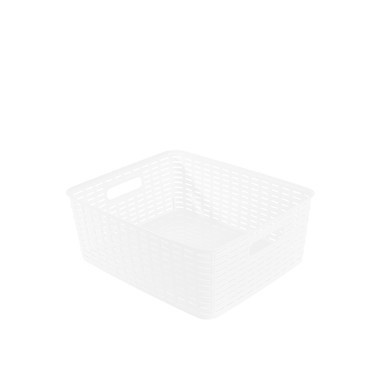 Cesto Multiusos Pl�stico Rattan 12l 37X30X13.4cm Branco