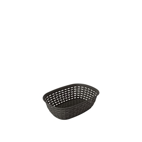 Cesto Multiusos Pl�stico Rattan Oval Castanho 2000ml 18.4X25.6X7.4cm - Image product