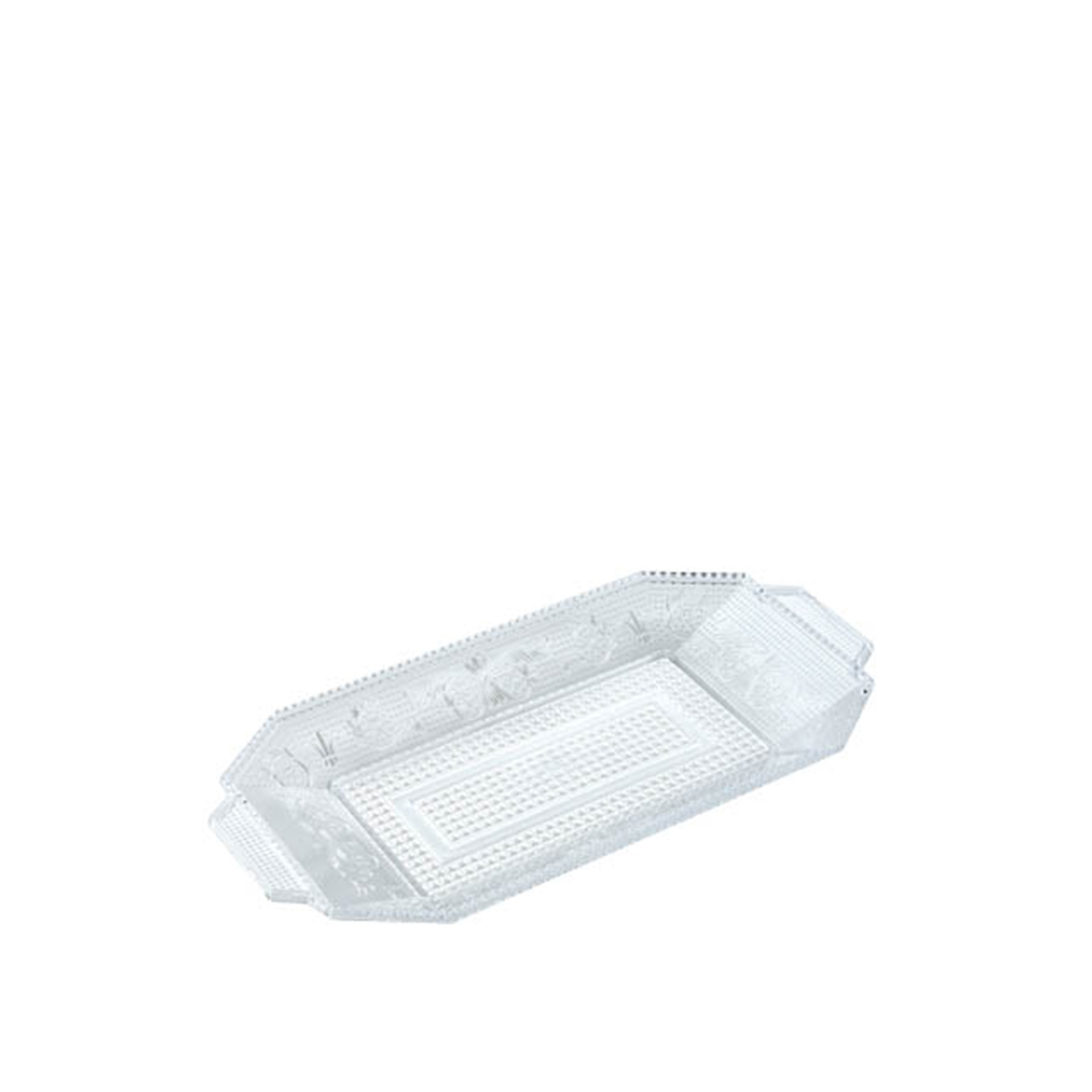 Bandeja Plástica Luxe Retangular Incolor 37X14.8X2.6cm