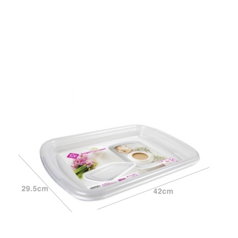 Bandeja Pl�stico Luxe Retangular Incolor 42X29.5X3.7cm - Image product