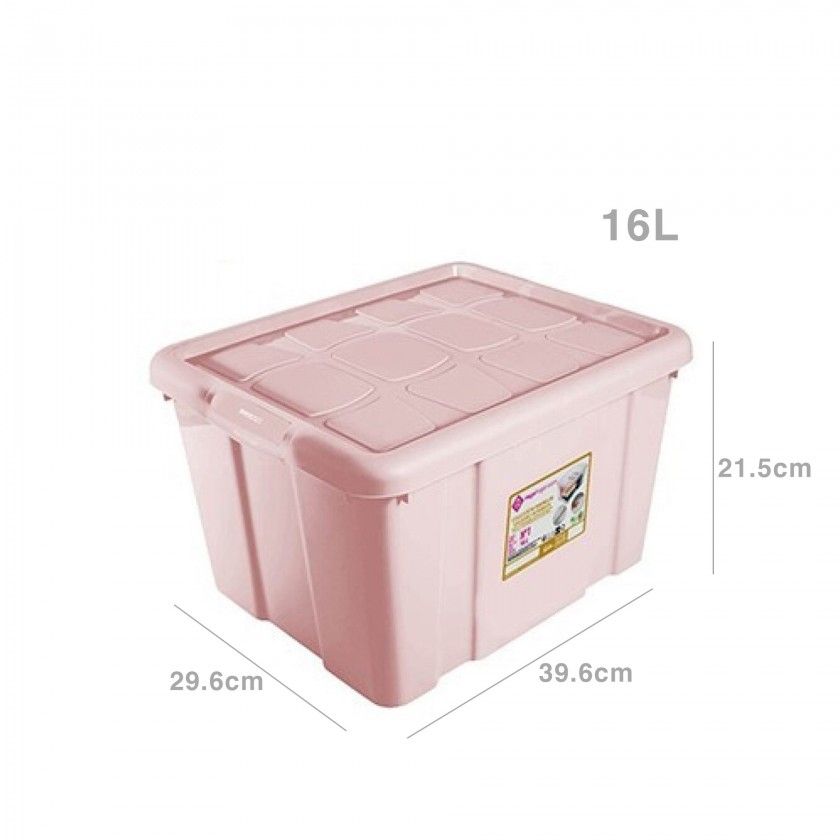 Caixa Arrumos Plstico New Box 16l 39.6X29.6X21.5cm Rosa