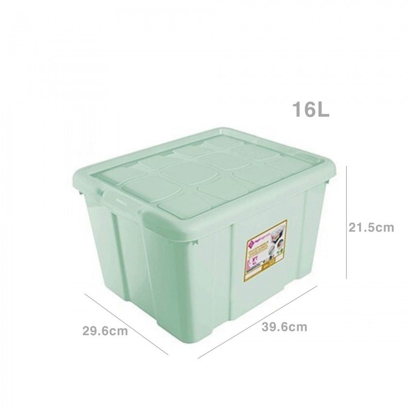 Caixa Arrumos Plstico New Box 16l 39.6X29.6X21.5cm Verde