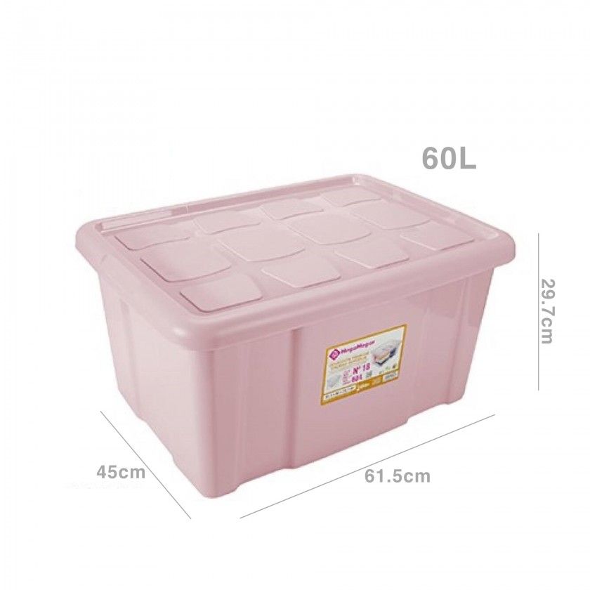 Caixa Arrumos Plstico New Box 60l 61.5X45X29.7cm Rosa