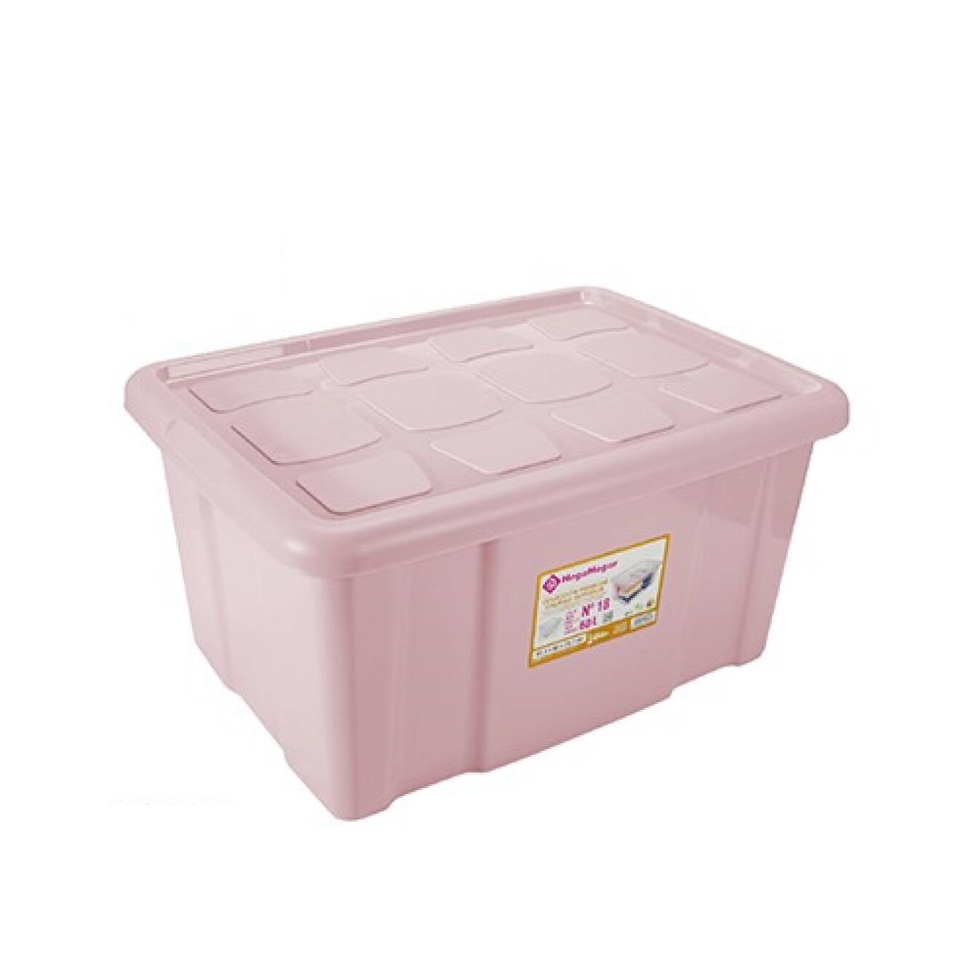 Caixa Arrumos Plástico New Box 60l 61.5X45X29.7cm Rosa