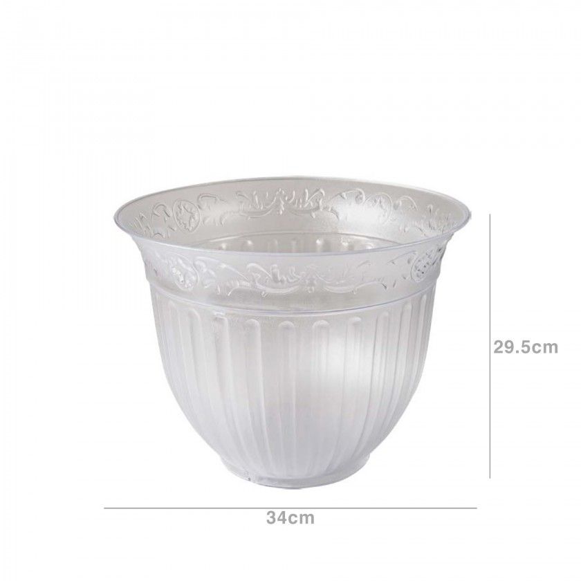 Vaso Plástico Grecia Redondo Incolor 34X29.5cm Vaso Plástico Grecia Redondo Incolor 34X29.5cm
