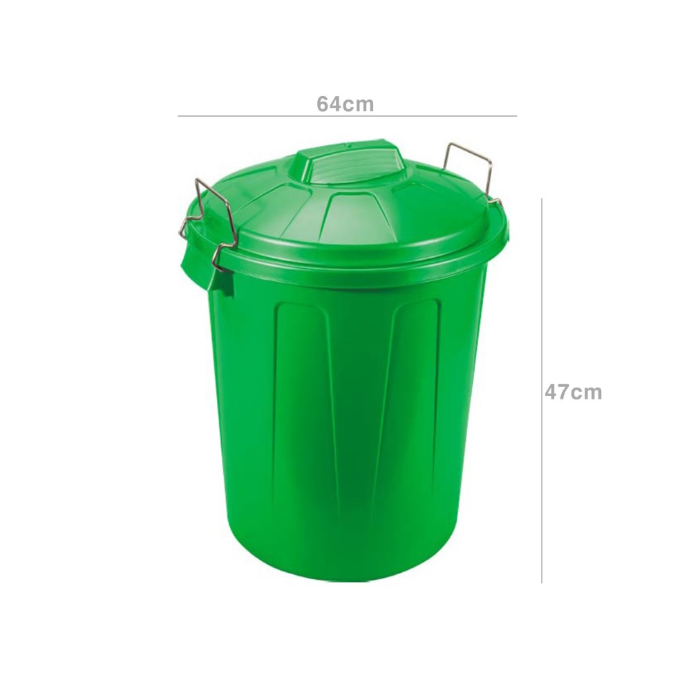 Balde Lixo com Asa Plástico 70l 64X50X47cm Verde