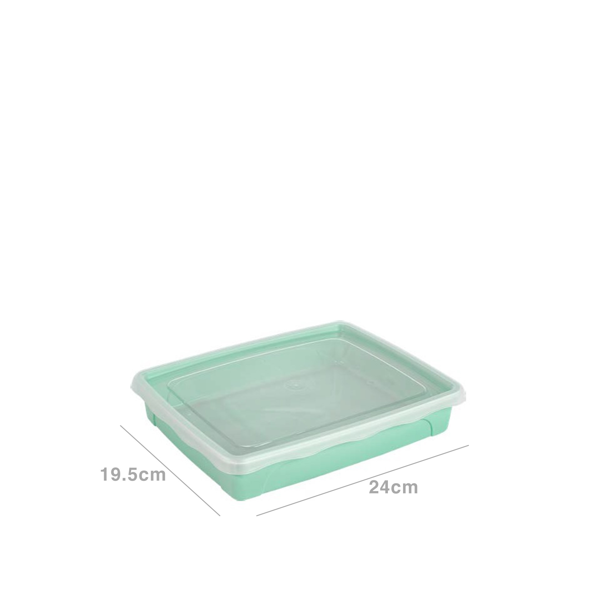 Caixa Hermética Hega Plástico Retangular Verde 1500ml 24X19.5X4.5cm
