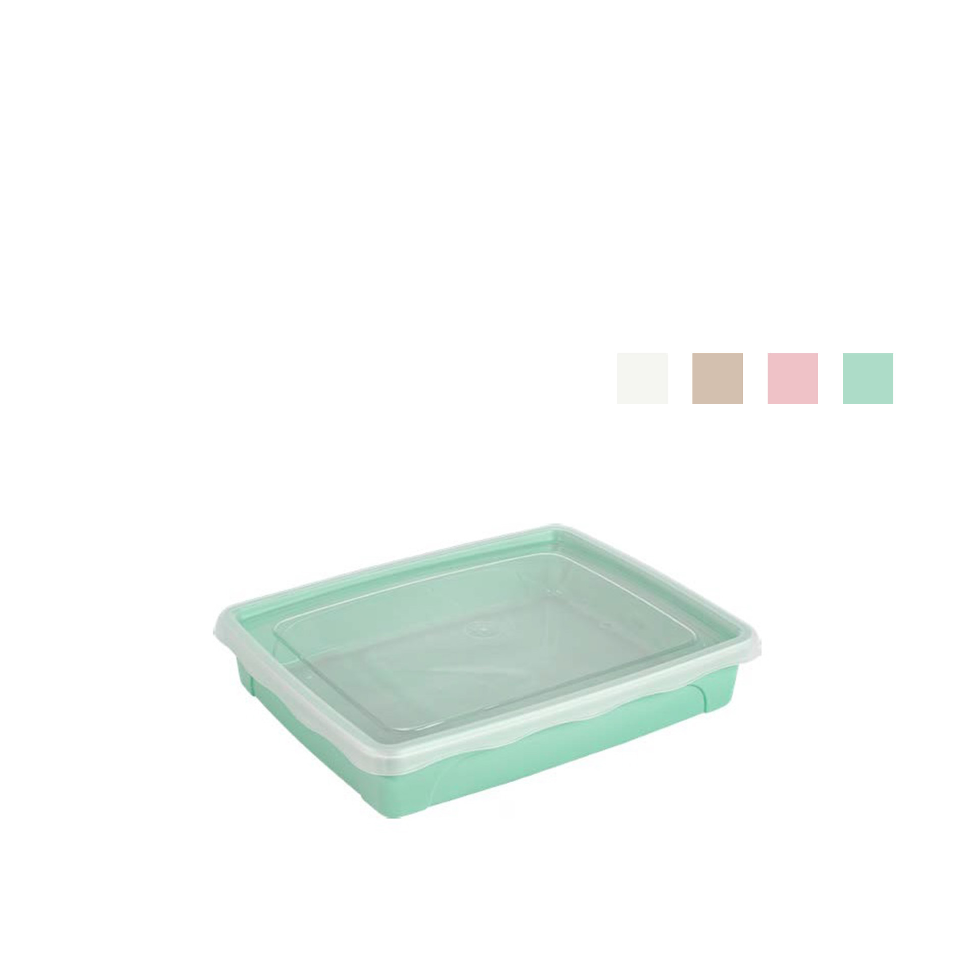 Caixa Hermética Hega Plástico Retangular Verde 1500ml 24X19.5X4.5cm