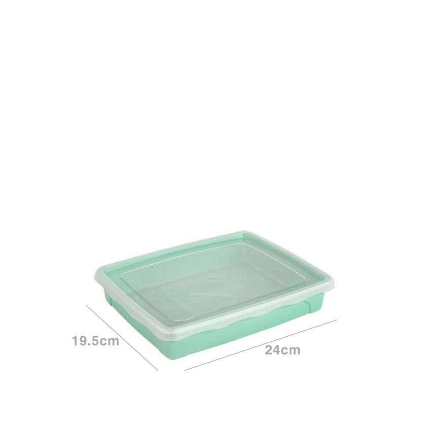 Caixa Hermética Hega Plástico Retangular Verde 1500ml 24X19.5X4.5cm Caixa Hermética Hega Plástico Retangular Verde 1500ml 24X19.5X4.5cm