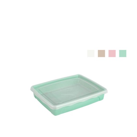Caixa Herm�tica Hega Pl�stico Retangular Verde 1500ml 24X19.5X4.5cm - Image product