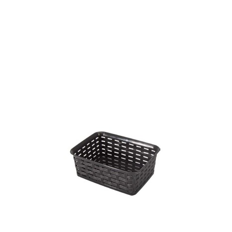 Cesto Multiusos Pl�stico Rattan Retangular Castanho 900ml 16.5X12X6cm - Image product