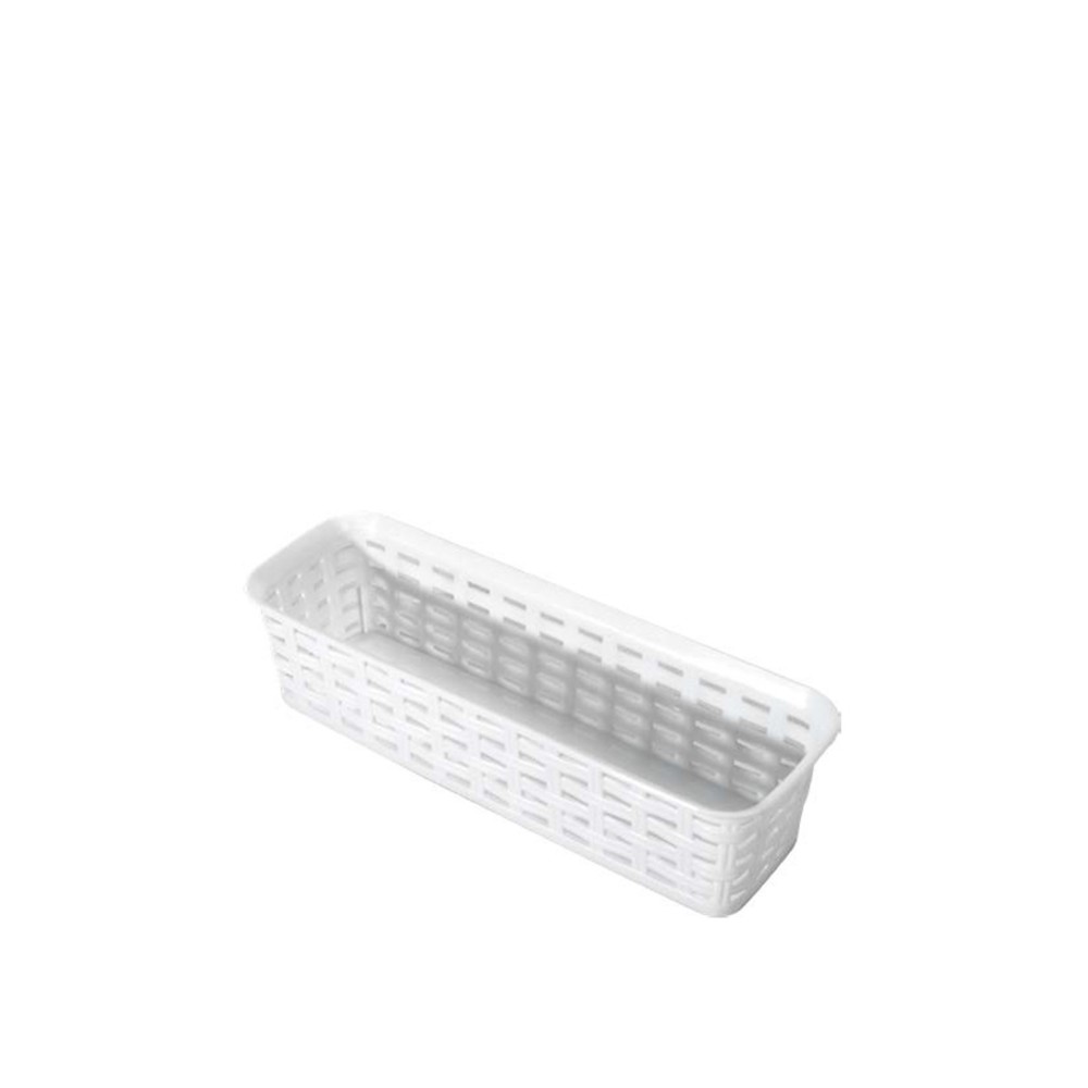Cesto Multiusos Pl�stico Rattan Branco 800ml 24.2X8X6cm
