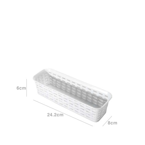 Cesto Multiusos Pl�stico Rattan Branco 800ml 24.2X8X6cm - Image product