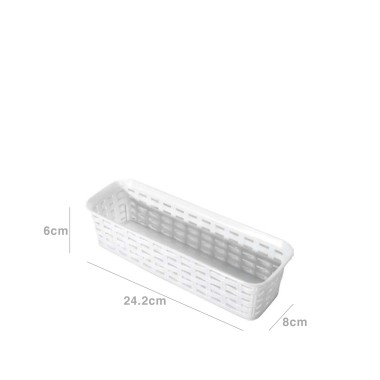 Cesto Multiusos Pl�stico Rattan Branco 800ml 24.2X8X6cm