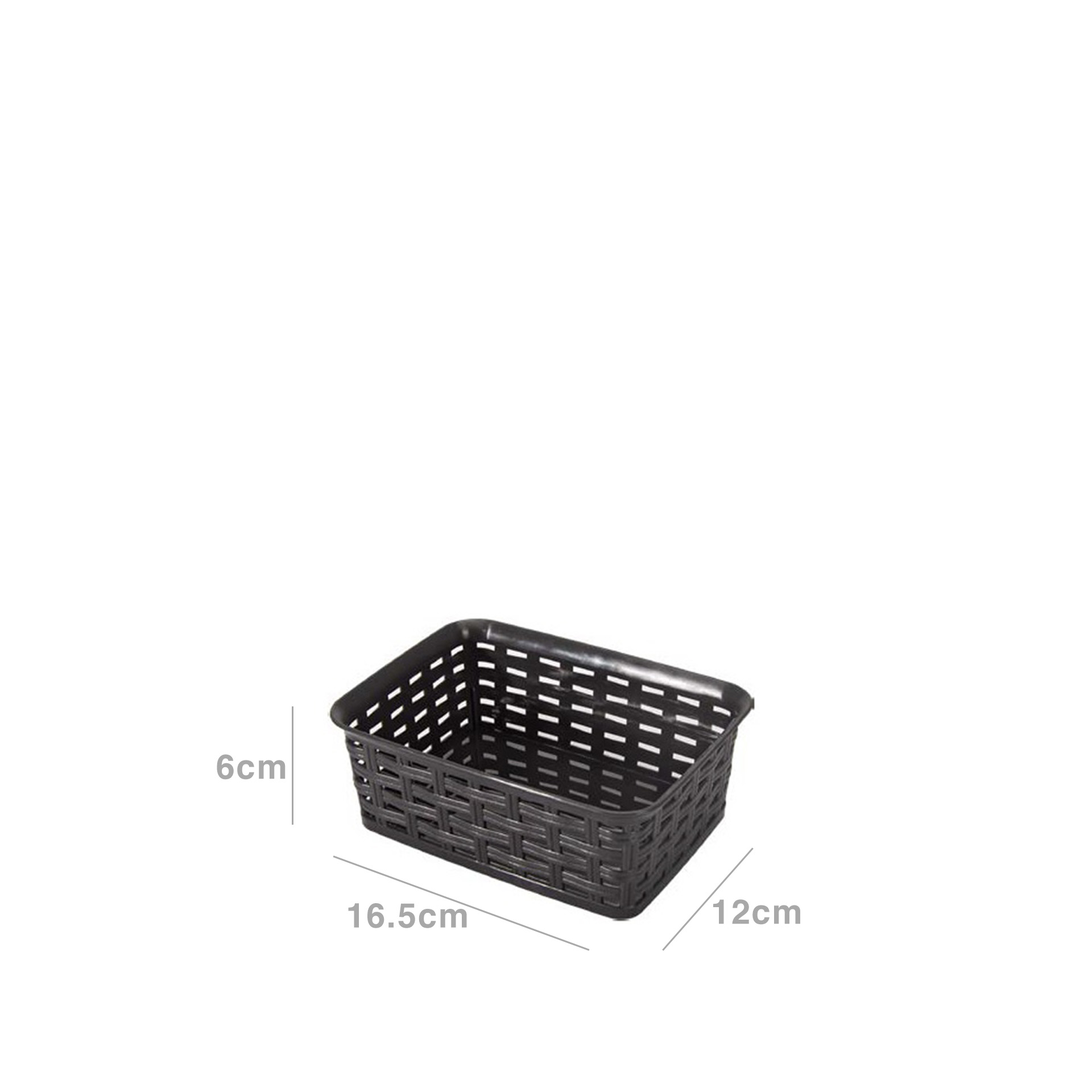 Cesto Multiusos Plástico Rattan Retangular Castanho 900ml 16.5X12X6cm