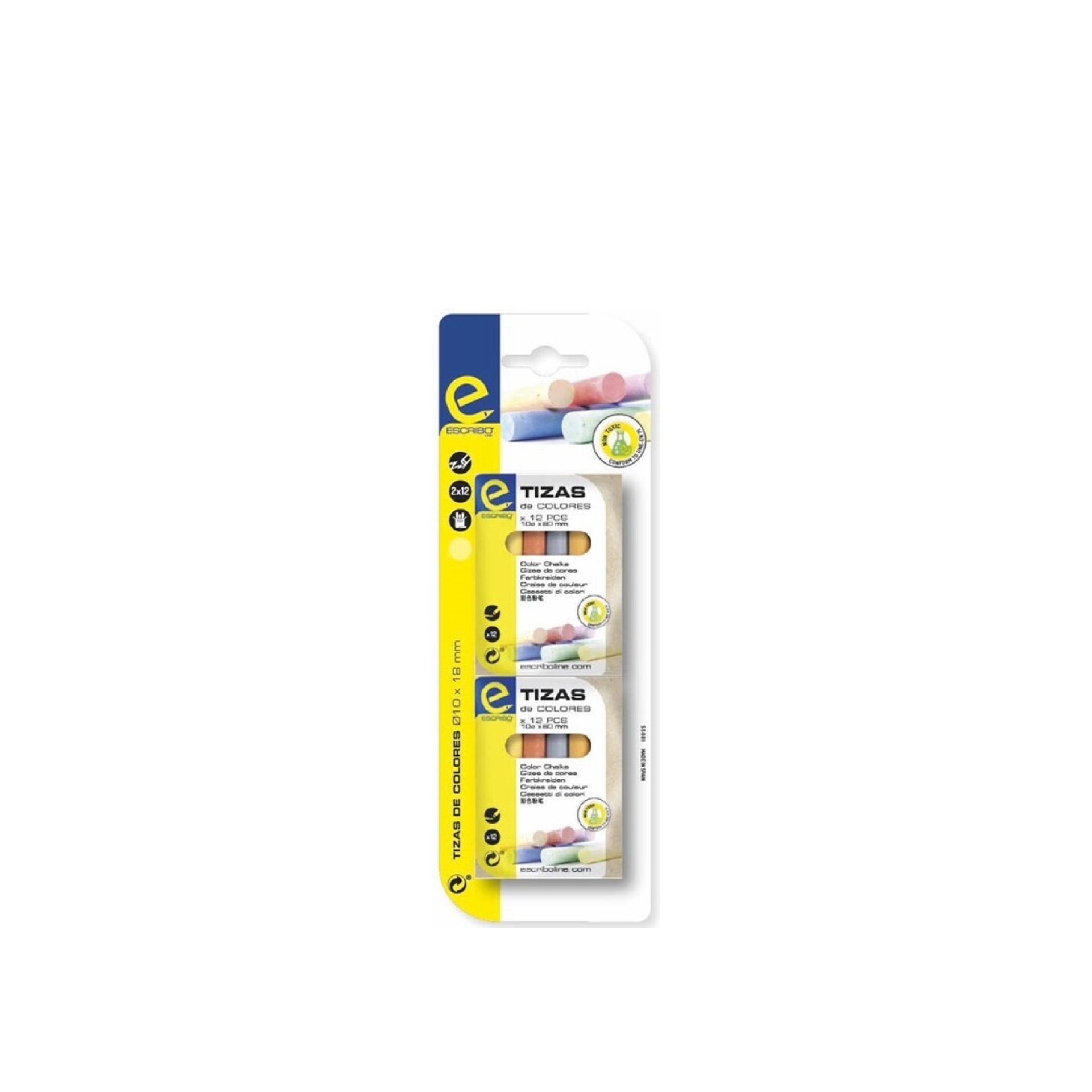 Pau Giz Multicor 1X8cm Pack 2