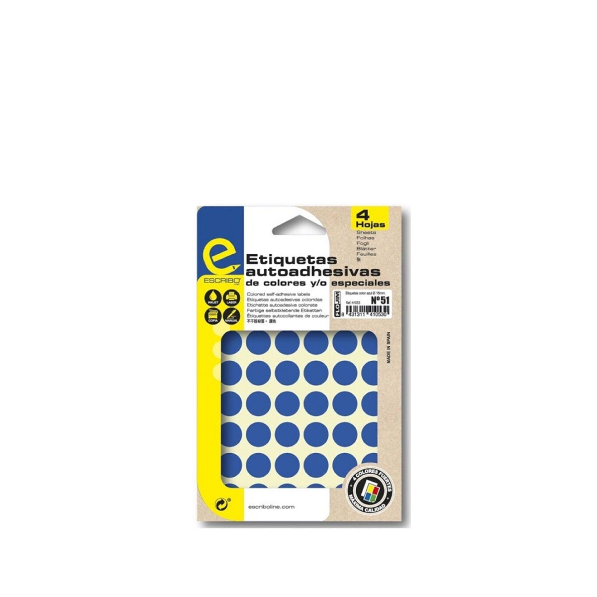 Etiqueta Adesiva Papel Amarelo 16mm Pack 192