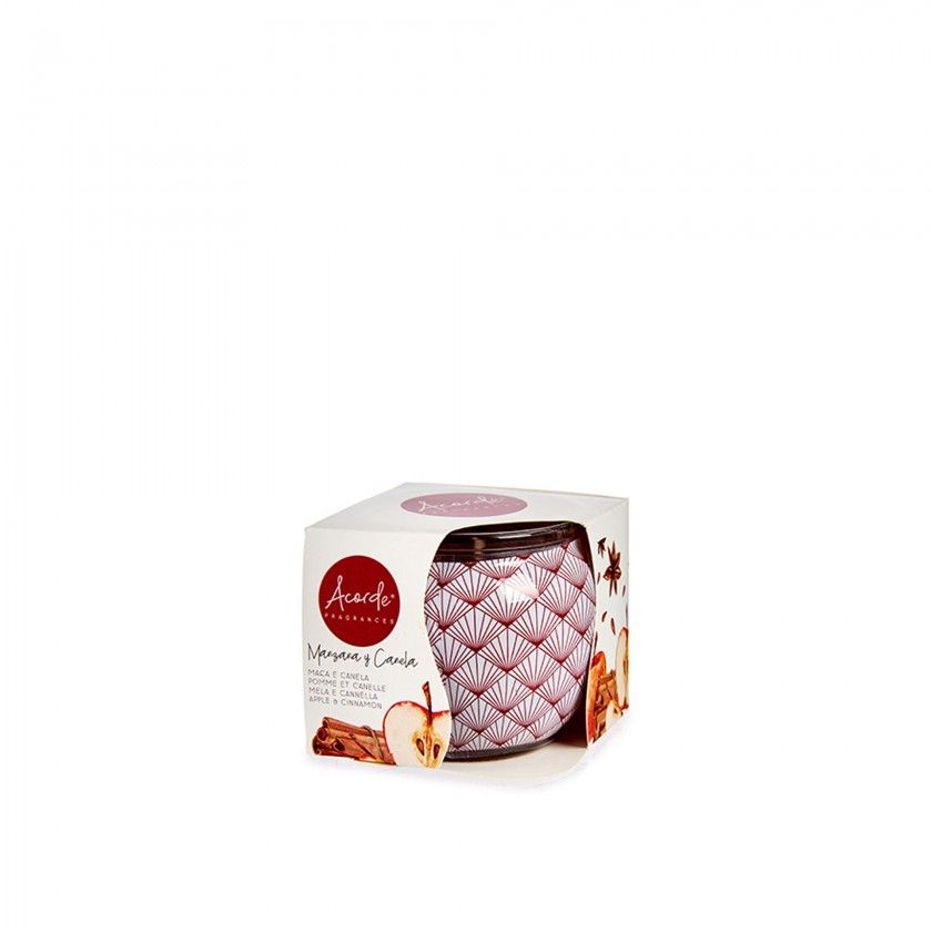 Vela Perfumada Copo Vidro Maça e Canela 7X6.5cm Vela Perfumada Copo Vidro Maça e Canela 7X6.5cm