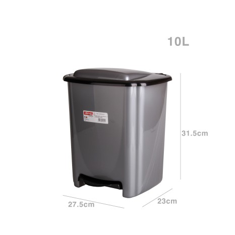 Balde Lixo com Pedal Metal 10L 27.5X23X31.5cm - Image product