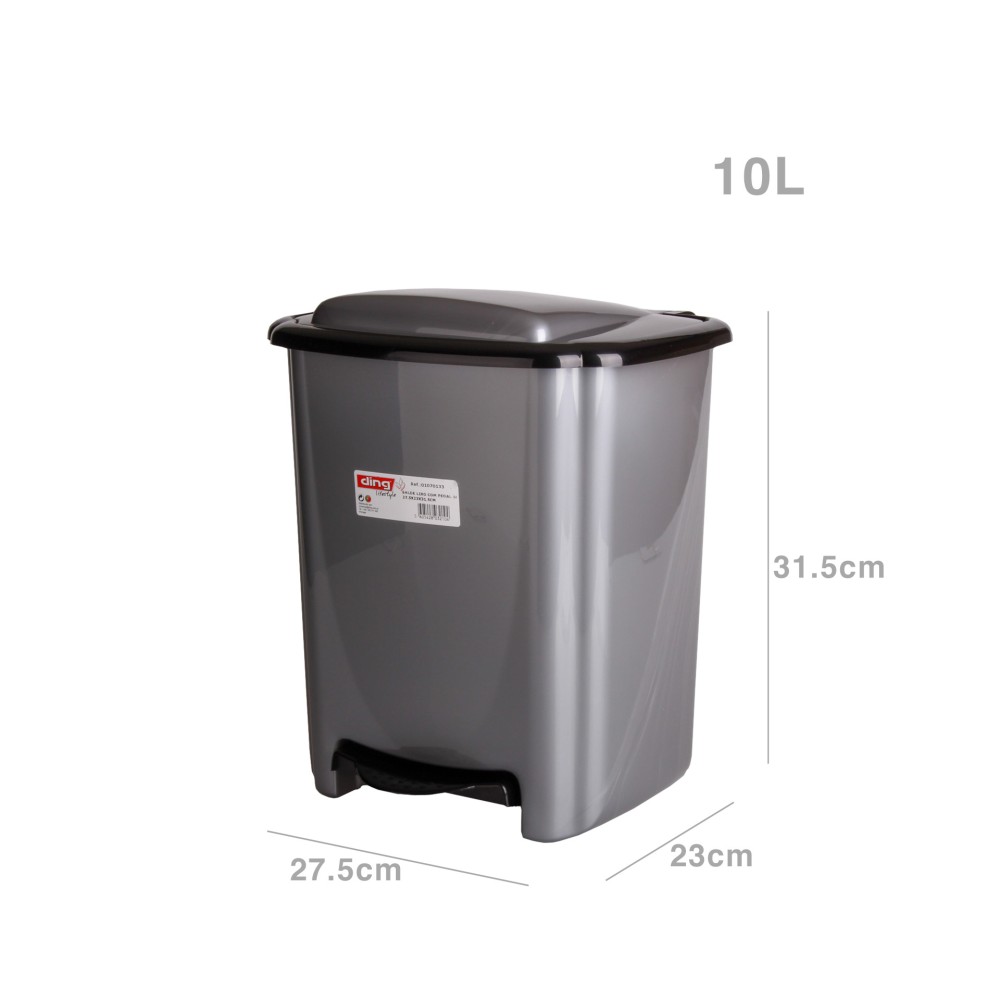 Balde Lixo com Pedal Metal 10L 27.5X23X31.5cm