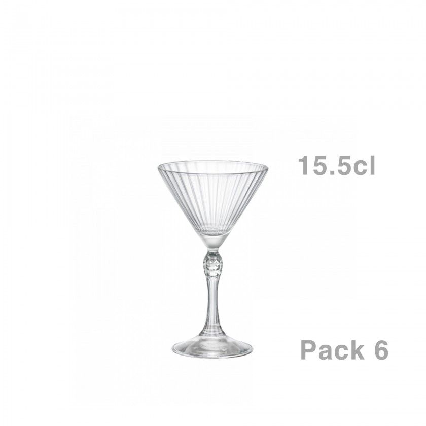 Copo Martini Vidro America 20s Com P 15.5cl Pack 6