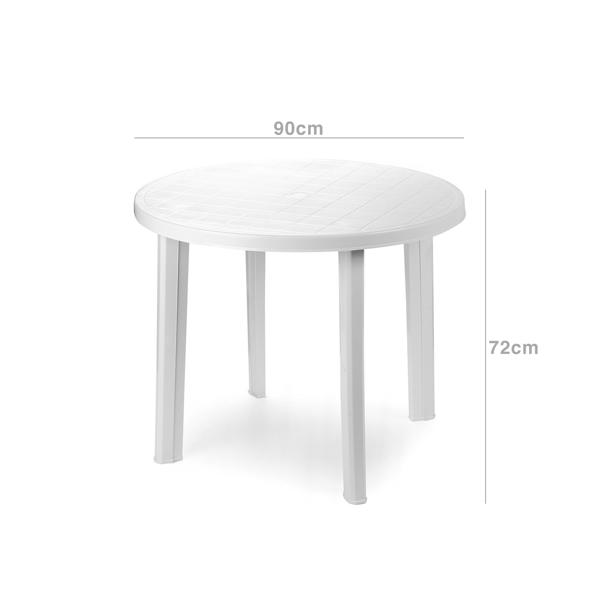 Mesa Plástico Redondo Branco 90cm