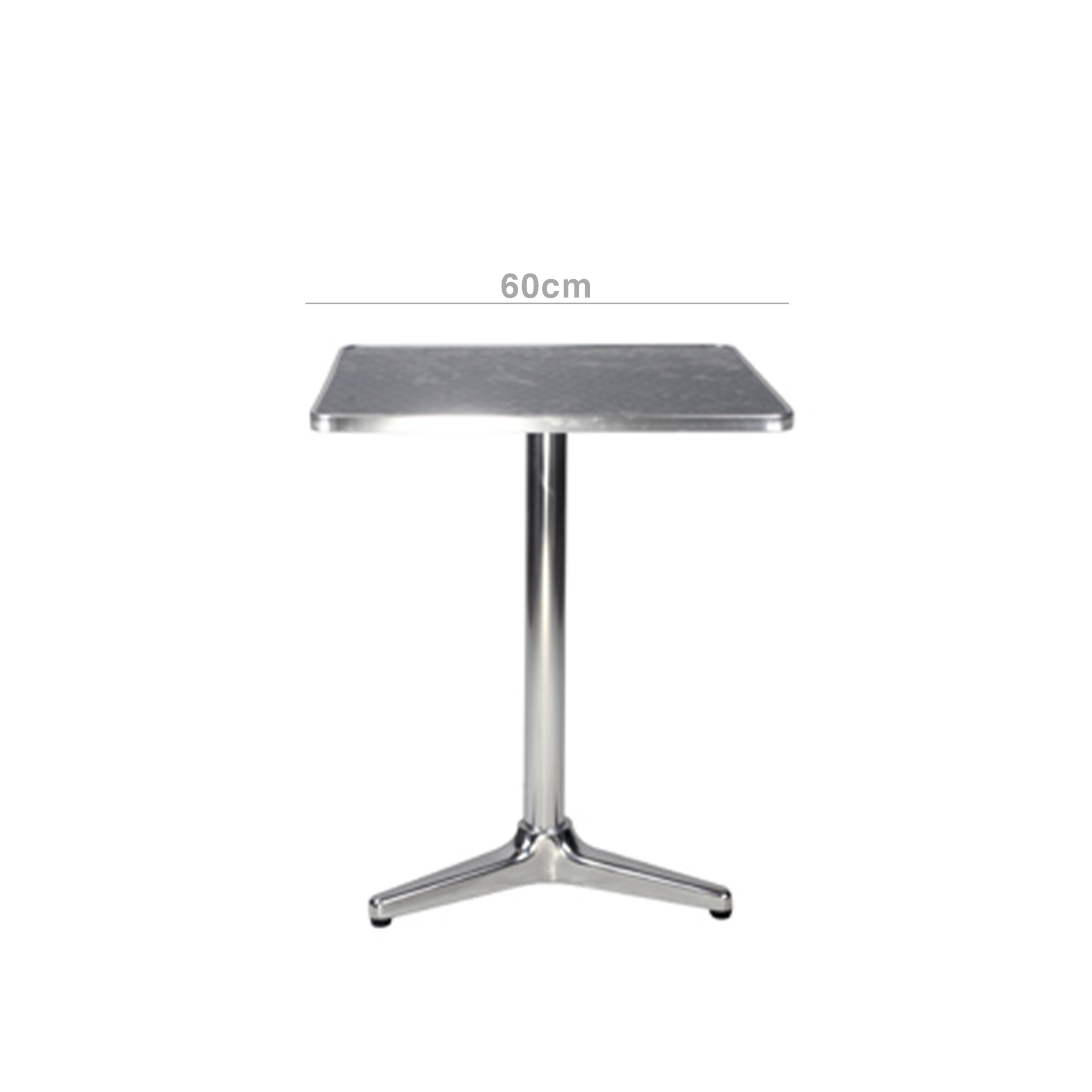 Mesa Pé Central Alumínio Quadrado Cinzento 60cm