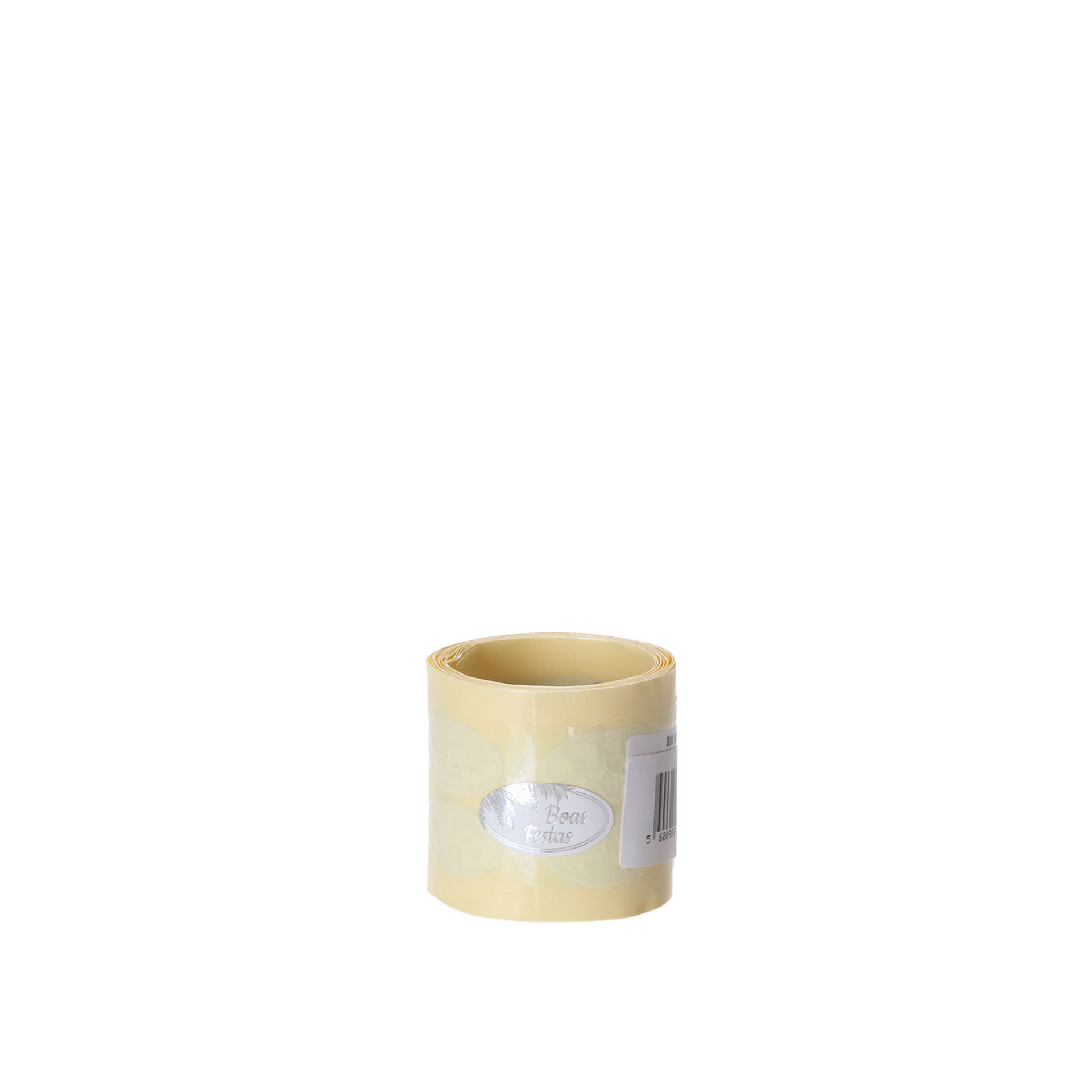 Rolo Boas Festas Oval Prata 200 Etiquetas