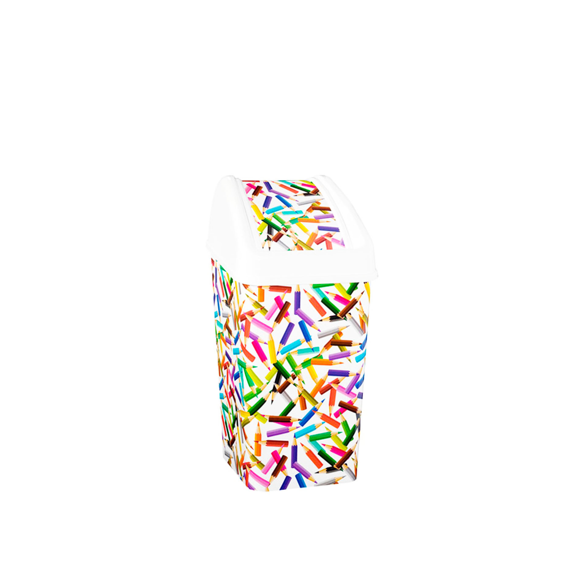 Papeleira com Tampa Basculante Quadrado Multicor 25l