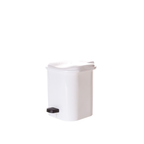 Balde com Pedal Pl�stico Quadrado Branco 7l 19X19X22.5cm - Image product