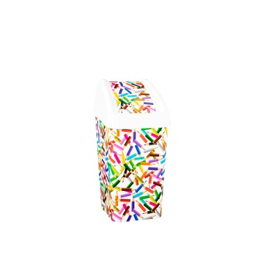 Papeleira com Tampa Basculante Quadrado Multicor 25l